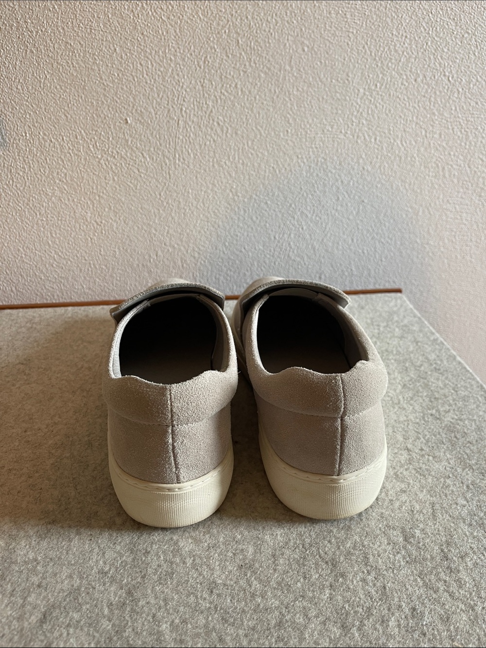 J/SLIDES Women's Slip-On Suede Loafers in Light Taupe - Picture 4 of 6